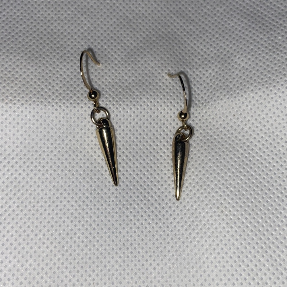 Gold Cone Drop Earrings